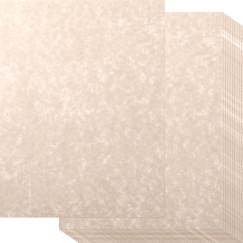 Epakh 150 Pcs Old Age Parchment Paper 8.5 x 11 Inch Standard Letter Vintage Colored Old Parchment Semblance Double Side Printing Paper (Dark Beige)