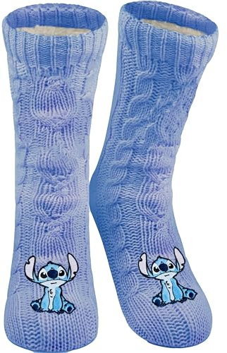 United Labels Disney Lilo & Stitch Chaussettes douillettes pour femmes, violettes, chaussettes d’arrêt douillettes, chaussettes chaudes, chaussettes de chalet, lilas, 39-42