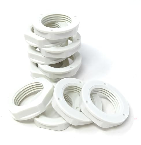 M20 20mm Nylon Locknut, Polyamide, Pack of 10, White | Durable, Lightweight, Fastening Solution