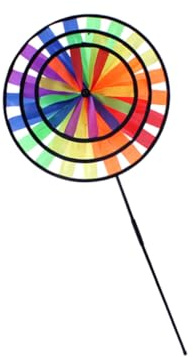 NOLITOY Wheel Made of Cloth and Pvc Kids Toy Triple-rainbow Windmill Lightweight Prop Educational for Outdoor Playing or Holiday