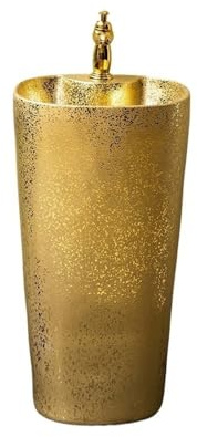 Lavabo sur colonne Meuble-lavabo de luxe en céramique avec lavabo sur pied et kit drainage