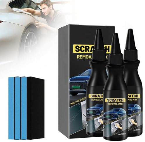 Schneller Kratzerentferner für Autos, 2025 Upgrade Kratzerentferner Autolack, Auto Kratzere ntferner Paste mit Anti-Kratzer Schutz, Entfernt Kratzer Effektiv und Schnell (3-PACK)