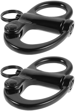 TOYZFRIENDY 2 Pièces Lot de 2 Manilles à Ressort à Dégagement Rapide en Acier Inoxydable 69 Mm Noir, Fixations Marines Robustes pour Gréement de Voilier, Accessoires Yacht, Quincaillerie