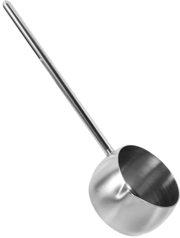 ANDRESLAD Mestolo in Acciaio Inox 304 per Riscaldare Olio 280 Ml, Cucchiaio Multiuso per Acqua e Zuppa, Utensile da Cucina Leggero e Portatile per Uso Domestico e Ristorazione