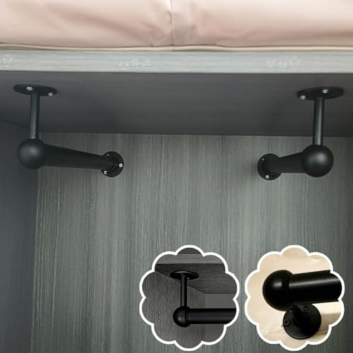 Asta appendiabiti salvaspazio per soffitto e parete, barra appendiabiti da 102 cm, supporto per armadio, appendiabiti nero, confezione da 2