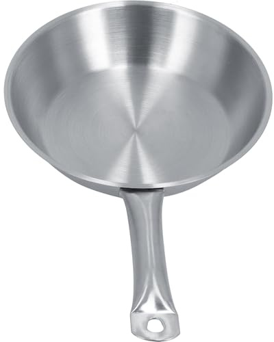 KELFEEAO Sartén de acero inoxidable, 7,9 pulgadas, totalmente revestida, sartén de acero inoxidable, huevos y bistec, sartén frita de un solo mango, utensilios de cocina para cocina de (240 * 50mm)