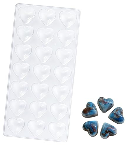 SamHeng Heart Shaped Chocolate Moulds, 21-Cavity Candy Making Mould | Plastic, DIY Chocolate Moulds, for Birthday Christmas Valentine's Day Anniversary