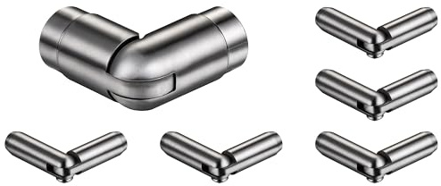 AICA Conector para barandilla de Acero Inoxidable 304 - Ángulo ajustable, Diámetro 42,4 mm, para Barandillas con 5 Barras Transversales
