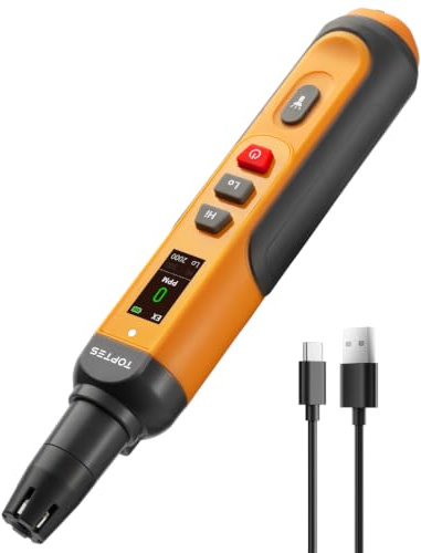 TOPTES PT-336 Rechargeable Natural Gas Detector with 0–9999PPM Range | Gas Leak Detector, 0.5s Fast Response, TFT Color Display, Pocket-Sized & Portable, Accurate Digital PPM Readings