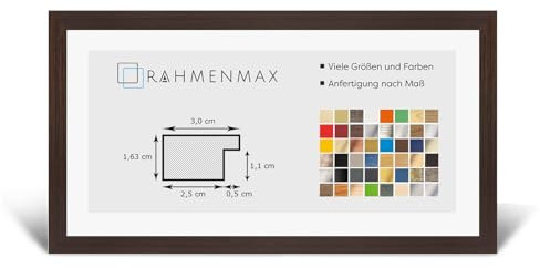 RahmenMax Morena Holz Werkstoff Bilderrahmen 20 x 87 cm modernes sehr eckiges Profil 87 x 20 cm Grosse Farbauswahl jetzt: Eiche dunkel mit Kunstglas klar 1 mm