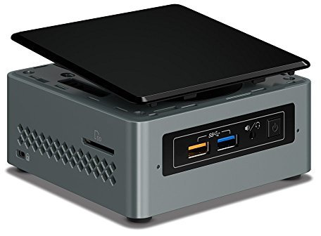 Intel BOXNUC6CAYH Barebone PC / workstation, BGA 1296, Intel Celeron J3455 1.50 GHz, 14 nm, Colore: Nero/Grigio