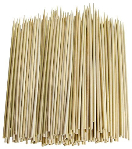SHATCHI 100 Pcs (15cm/6inch) Bamboo Skewers Sticks for Shish Kebab, Biodegradable Wooden BBQ Sticks for Meat,Candy Floss,Fruit,Grilling,Barbecue,Candy Floss,Cocktails,Platters