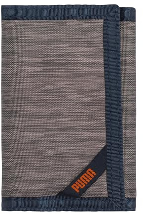 PUMA Kids' Rise Trifold Wallet, Grey/Orange, OS