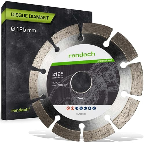 rendech® Profi Diamantscheibe 125mm mit 10mm Block-Segment
