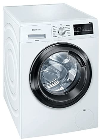 Siemens WM14G400 iQ500 Waschmaschine / 8kg / C / 1400 U/min/Outdoor Programm/varioSpeed Funktion/Nachlegefunktion/aquaStop, Weiß/Schwarz