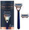 King C. Gillette Regolabarba Uomo, Rasoio a Mano Libera, 1 Lametta di Ricambio Pelli Sensibili, in Acciaio Inossidabile con Striscia Lubrificante, Idea Regalo Uomo Kit Professionale