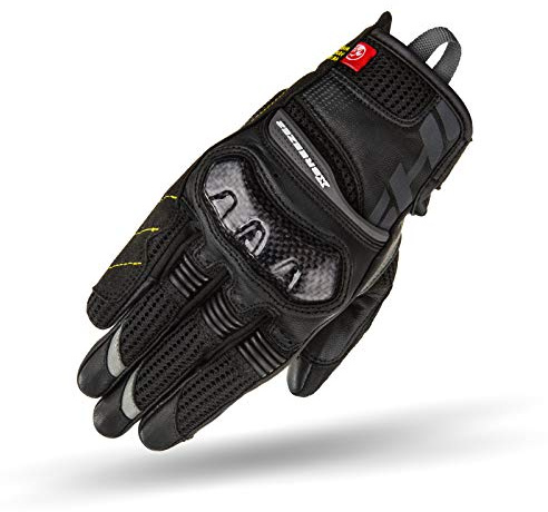 Shima X-Breeze 2 Lady Motorradhandschuhe Damen - Belüftete, Sommer, Touchscreen Textil Handschuhe mit Carbon Knöchelprotektor, Verstärkte Handfläche (Schwarz, M)