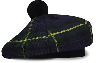 UMAM skotsk traditionell tam o' Shatner akryl ull tammy hatt platt hätta kilt många tartaner, Gordon 020tcp, one size