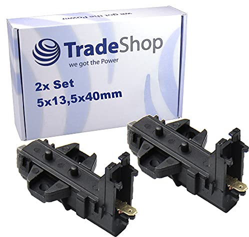 Trade-Shop 2x Motorkohlen Kohlebürsten Schleifkohlen Kohlestifte 5 x 13,5 x 40 mm mit Halter für Nordland WA8145 WA8614EL / Waschmaschine