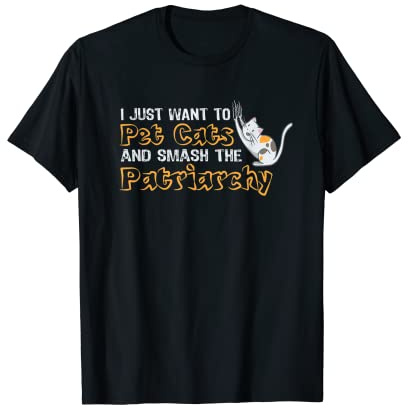 Divertida camiseta de gato Smash Patriarchat Sarkasmus Tees para hombre Camiseta