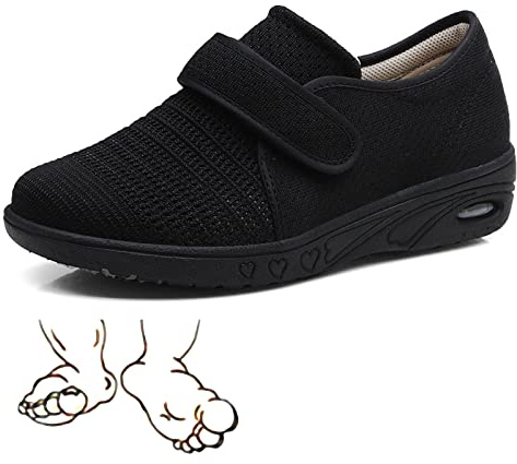 Diabetic Shoes for Women Diabetic Shoes Air Cushion Slip-On Orthopedic Diabetic Walking Shoes Womens Diabetic Orthopaedic Comfort Slippers Shoes Wide Adjustable Strap Ladies,B,7 UK