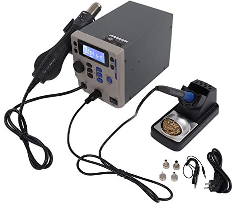 EVTSCAN Stazione di rilavorazione ad aria calda 2 in 1 SMT Patch Process Stazione di saldatura a controllo intelligente della temperatura Spina europea 230V
