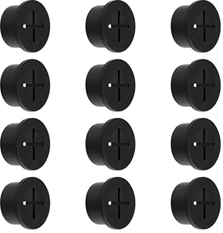 12 Stück 20mm Kabeldurchführung Gummi, Kabeldurchführung Tisch Lochabdeckung Kabel Organizer Kreuzhohl Stil Draht Halter für Schreibtisch Büro Zuhause Schule (Schwarz)