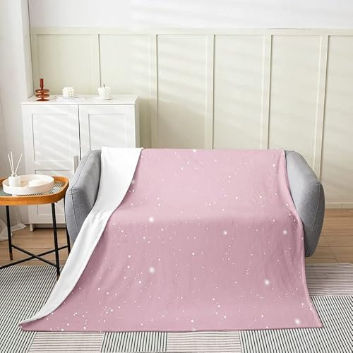 FIBITA Kuscheldecke 3D Rosa Flanell Fleecedecke 150x200 Stern Wohndecke Weiblicher Nachname Mädchen Sofadecke Couchdecke Tagesdecke Flauschig Weiche Mikrofaser, für Bett & Sofa