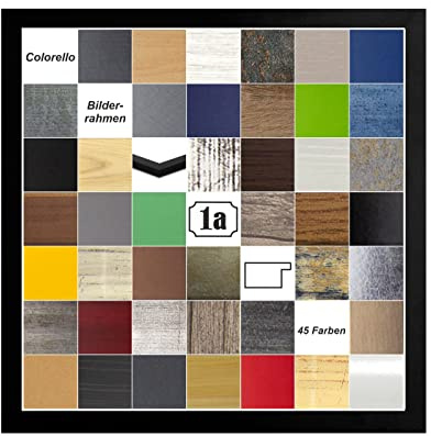 Colorello Deluxe Bilderrahmen Posterrahmen 60x60 cm Panorama und Quadrat Formate Schwarz Matt Antireflex Kunstglas