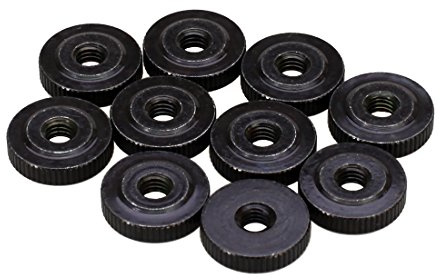 M3 Knurled Thumb Nuts Thin Type, Adjustment Nuts, Alloy Steel, Black Oxide, 20 Pieces