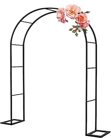 Hochzeit bogen blumenbogen schmal Rosenbogen aus Metall 140cm 160cm 280cm 300cm 120cm Deko Rosenspalier Rankhilfe Rankgitter Gartenbogen für Kletterpflanzen ( Color : Schwarz , Size : 140cm x 230cm )
