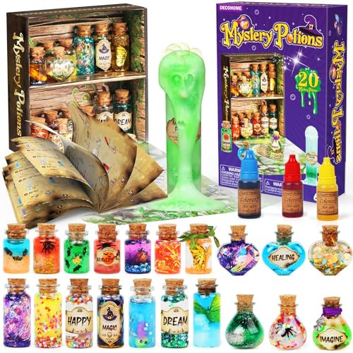Mystery Potions Kreative Geschenk für Kinder, 20 Zaubermischung Zauberer Zaubertrank Flaschen, Handwerk Spielzeug Kreative Weihnachten Geburtstag Geschenke für Jungen & Mädchen Alter 6 7 8 9 10+