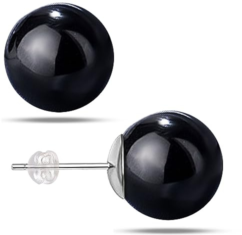 Natürlicher Achat Ohrringe für Frauen, Edelstein Post Ohrstecker, 8mm handgemachte natürliche Stein Ohrringe Ohrstecker für Mädchen