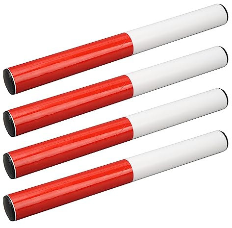 Leapiture 4 Stück Kinder Relais Schlagstöcke Kunststoff Lauf Rennen Schlagstöcke Rot Weiß Relais Laufs Chläge Leichtathletik-Zubehör Für Wettkämpfe Sport Training