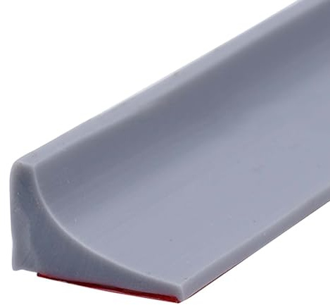 Guarnizione in silicone per doccia da 2 m, per la porta della doccia, autoadesiva, in silicone, per la barriera contro la soglia d'acqua, separazione asciutta e bagnata (grigio)