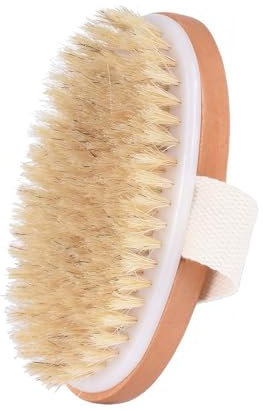 ZXCHOME 1 Pc Brosse à sec pour le corps, Brosse exfoliante physique, Brosse masseuse pour le drainage lymphatique, Brosses anti-cellulite, Bois de hêtre naturel