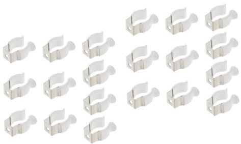 Amosfun 20 Stk Led-lampenfassung Clip Für Glühbirnen Du Klipst Rohrschellen Lichtschlauchclips Lampenhalterung Metallklammern Wandclips Edelstahl Schnalle Rostfreier Stahl T5 Weiß