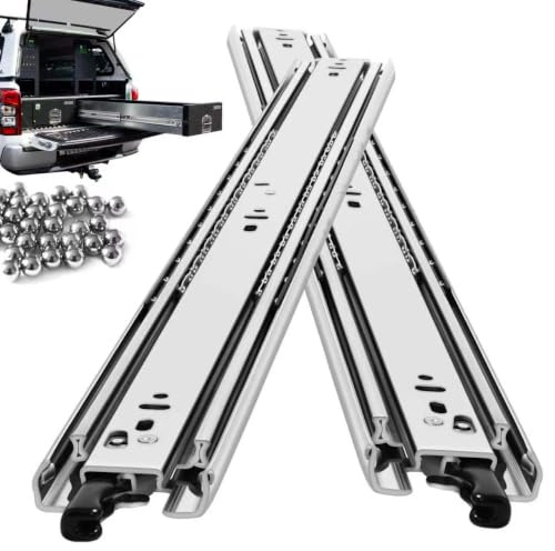 VAGUDE Guide scorrevoli per cassetti resistenti con serratura, estensione completa, montaggio laterale, 35 cm, 40 cm, 40 cm, 50 kg, 50 kg, 66 cm, 68 cm, 1 paio (con serratura, 71 cm)