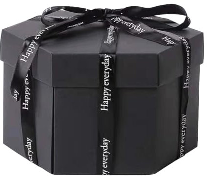 JUCHRZEY Sechseckige Explosionsbox mit Fotoalbum, handgefertigte 6-Gesichter-Explosions-Geschenkbox, kreativ for Valentinstag, Hochzeitsantrag