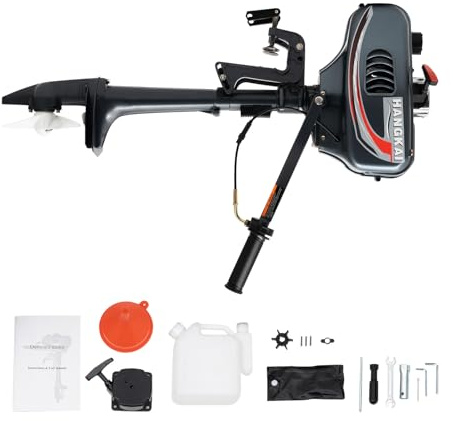 2 500 W utombordsmotor, 2-takts 3,5 HP tung utombordsmotor fiskebåtsmotor, vattenkyld fiskebåt motor för fiske vattenbruk utomhus äventyr båt