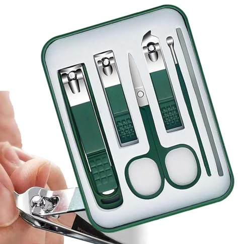 Eventerde Kit de cortaúñas, kit de corte de uñas - Juego de manicura de | acero inoxidable | Herramientas de cuidado de uñas con de almacenamiento, para hombres y mujeres,