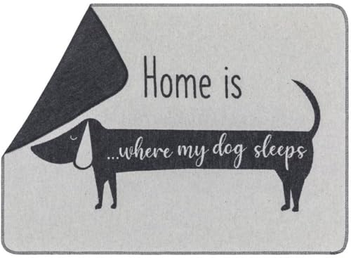 David Fussenegger Hundedecke 'Dackel Home is...' 70 x 90 cm Filz