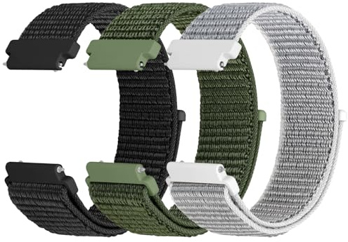 WNIPH 3 st klockarmband i nylon, kompatibla med 18 mm, 19 mm, 20 mm, 22 mm, 24 mm, ventilerande, mjuka och bekväma för män och kvinnor, 24mm, modernt