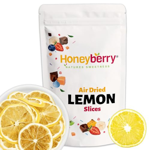 Dried Lemon Slices 100g (Approx. 30-40 Slices) – No Added Sugar Dehydrated Lemon Wheels for Cocktail Garnish, Desserts, Wreaths, Crafts, Decorations – Natural Air Dried Fruit for Drinks & Baking