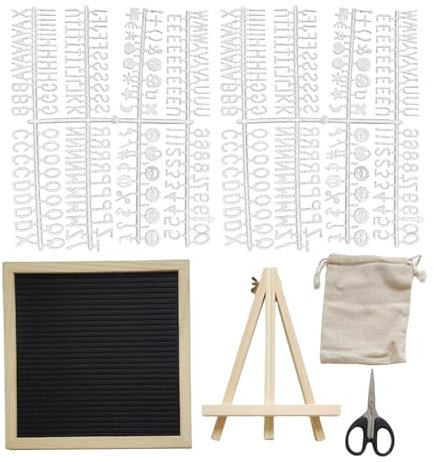 Tafel mit Buchstaben - Nachrichtentafel mit austauschbaren Buchstaben, interaktiver rustikaler Holzrahmen für Schule, Klasse, Krankenhaus, Café, Hochzeit, Geburtstag