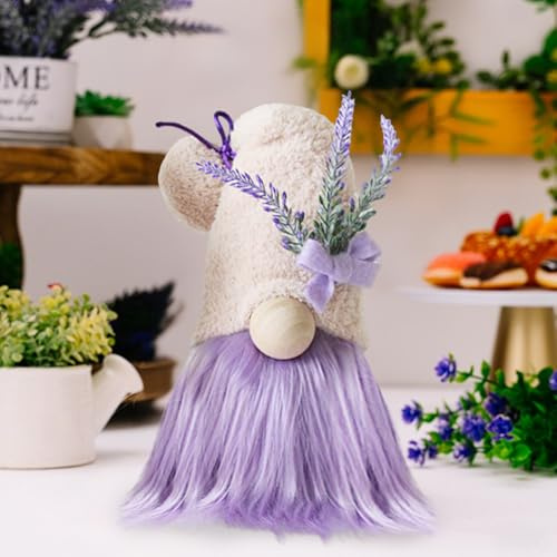 ACAREY Lavendel Deko Wichtel, Frühling Sommer Herbst Deko Wichtel mit Schmetterling, Plüsch Rudolph Puppe Schwedischer Tomte Wichtel, Geschenke für Freundin Mama Hochzeitstag Muttertag (3 Stück)