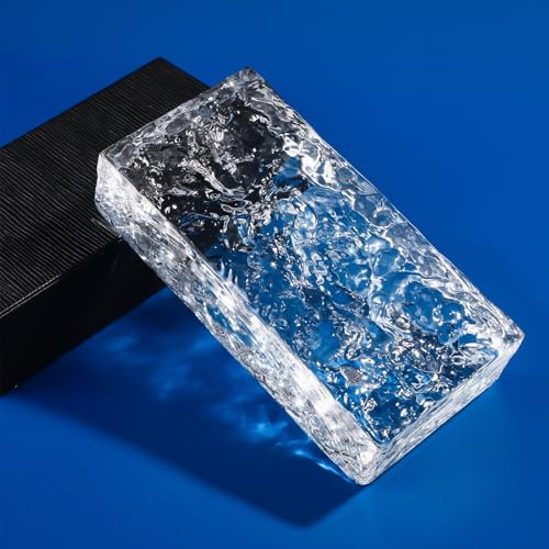 Brique de verre solide transparente de 7,8 x 3,9 x 1,9 pouces, cloison décorative, utilisée pour les cloisons de pièce, la décoration de bâtiments, les bars, les hôtels, les restaurants(A)