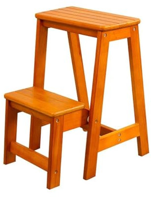 HKLJHCVA-OU Sgabello Passo Sgabello a gradini, Scale a pioli, Sgabello a 2 gradini, scaletta in Legno, Scale a pioli for soppalco, Scale Pieghevoli Leggere, scaffalatura - capacità 150 kg