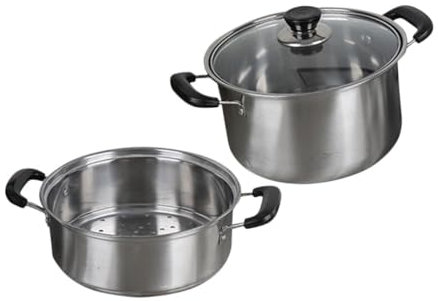 STOBAZA 1 Juego Olla Inoxidable con Vaporera Utensilio de Cocina para Cocinar al Vapor y Dumplings Diseño de Limpiar y Duradero