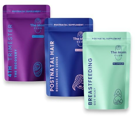 New Moms Triple Vitamins Bundle – Recovery, Breastfeeding & Hair Support – Postnatal Multivitamin with Iron, Magnesium, Vitamin D3, Biotin, Zinc, Calcium, B12 & Iodine – 120 Capsules – 1 Month Supply